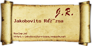 Jakobovits Rózsa névjegykártya
